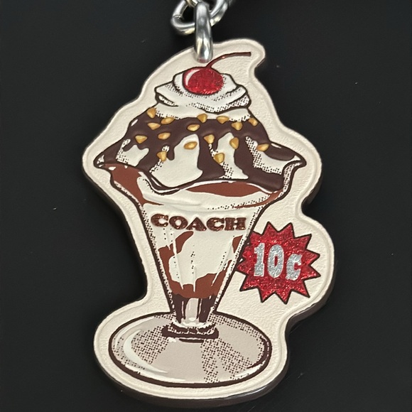NWT Coach Ice Cream Bag Charm Keychain Summer Treat Retro Style Dessert FOB - Picture 6 of 9